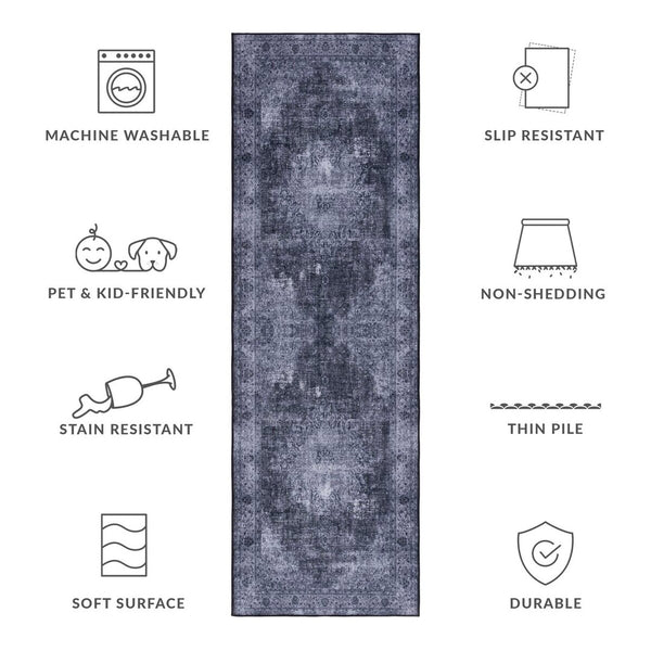 Safavieh Tucson 190 M/W S/R TSN190 Power Loomed Traditional Rug Black / Grey TSN190Z-4SQ