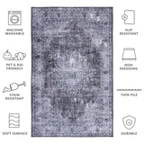 Safavieh Tucson 190 M/W S/R TSN190 Power Loomed Traditional Rug Black / Grey TSN190Z-4SQ