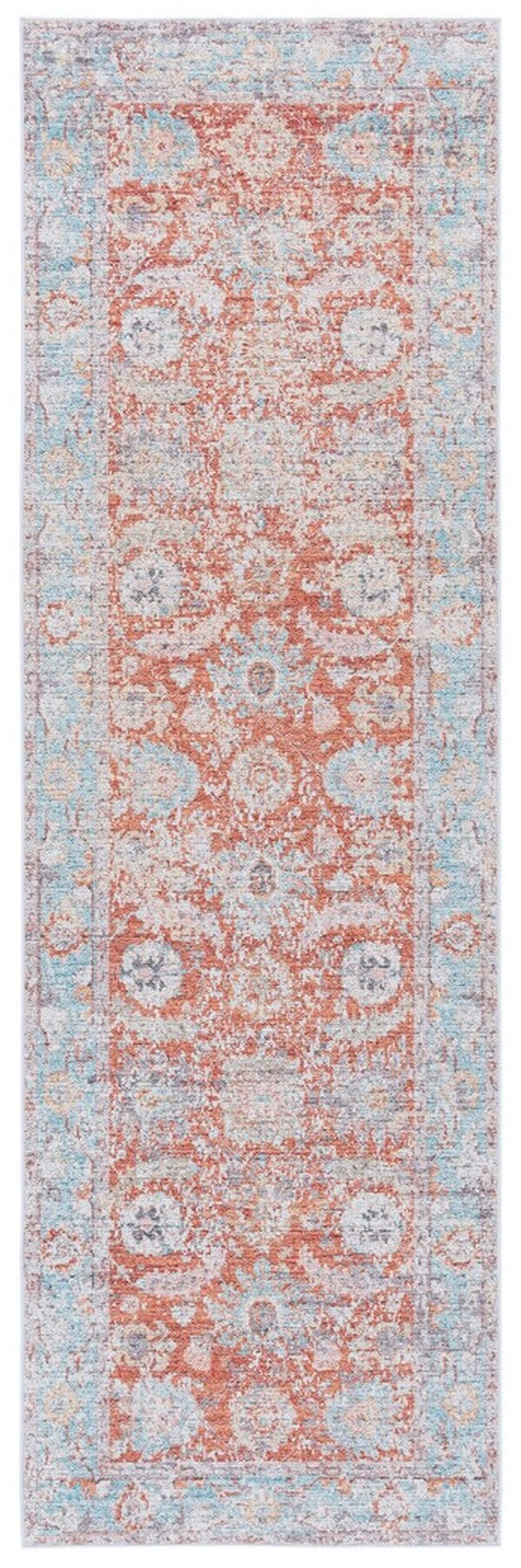 Safavieh Tucson 908 TSN908 Power Loomed Traditional Rug Turquoise / Rust TSN908K-9