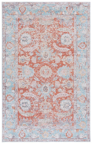 Safavieh Tucson 908 TSN908 Power Loomed Traditional Rug Turquoise / Rust TSN908K-9