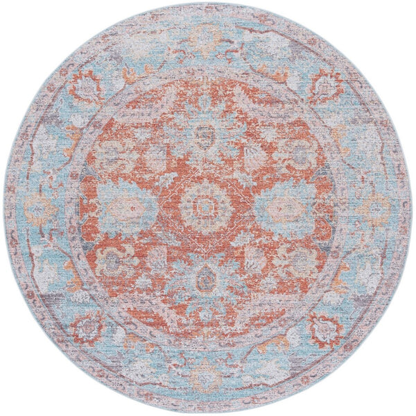 Safavieh Tucson 908 TSN908 Power Loomed Traditional Rug Turquoise / Rust TSN908K-9