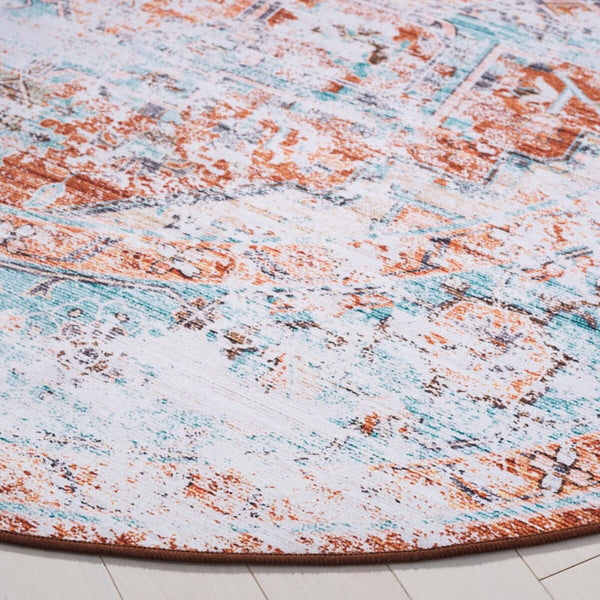 Safavieh Tucson 928 TSN928 Power Loomed Traditional Rug Turquoise / Rust TSN928K-9