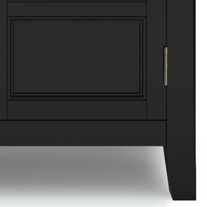 English Elm Burlington Low Storage Cabinet with Handcrafted Solid Wood, Transitional Design, Adjustable Shelves and Anti-Tip Safety Black B136P158508