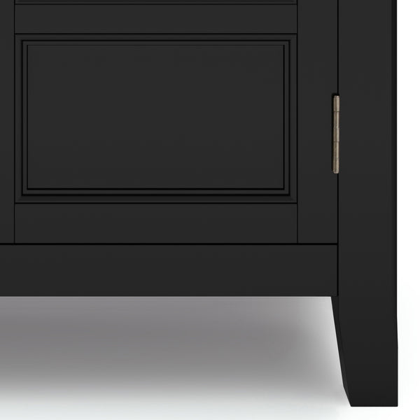 English Elm Burlington Low Storage Cabinet with Handcrafted Solid Wood, Transitional Design, Adjustable Shelves and Anti-Tip Safety Black B136P158508