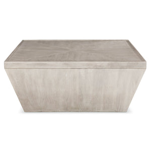 Bernhardt Bernhardt Landers Square Cocktail Table — Cerused Greige White Oak, Inverted Base, Geometric Top On Casters 534011