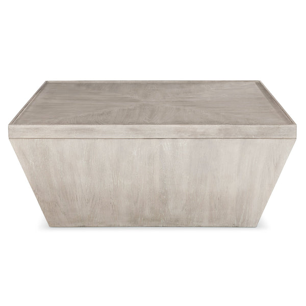 Bernhardt Bernhardt Landers Square Cocktail Table — Cerused Greige White Oak, Inverted Base, Geometric Top On Casters 534011