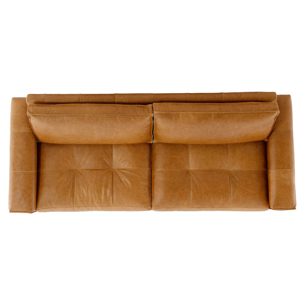 Bernhardt Bernhardt Nest Leather Sofa — Oversized Modern 97.5" Deep-Seat Sofa With Plush Box-Edge Cushions And Tailored Stitching 3327LO