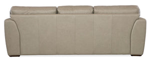 Hooker Furniture Keys Semi-Aniline Leather Sofa With Transitional Design, Thick Arms & Dark Wood Block Feet, Luxurious Craftsmanship Green SS117-03-020