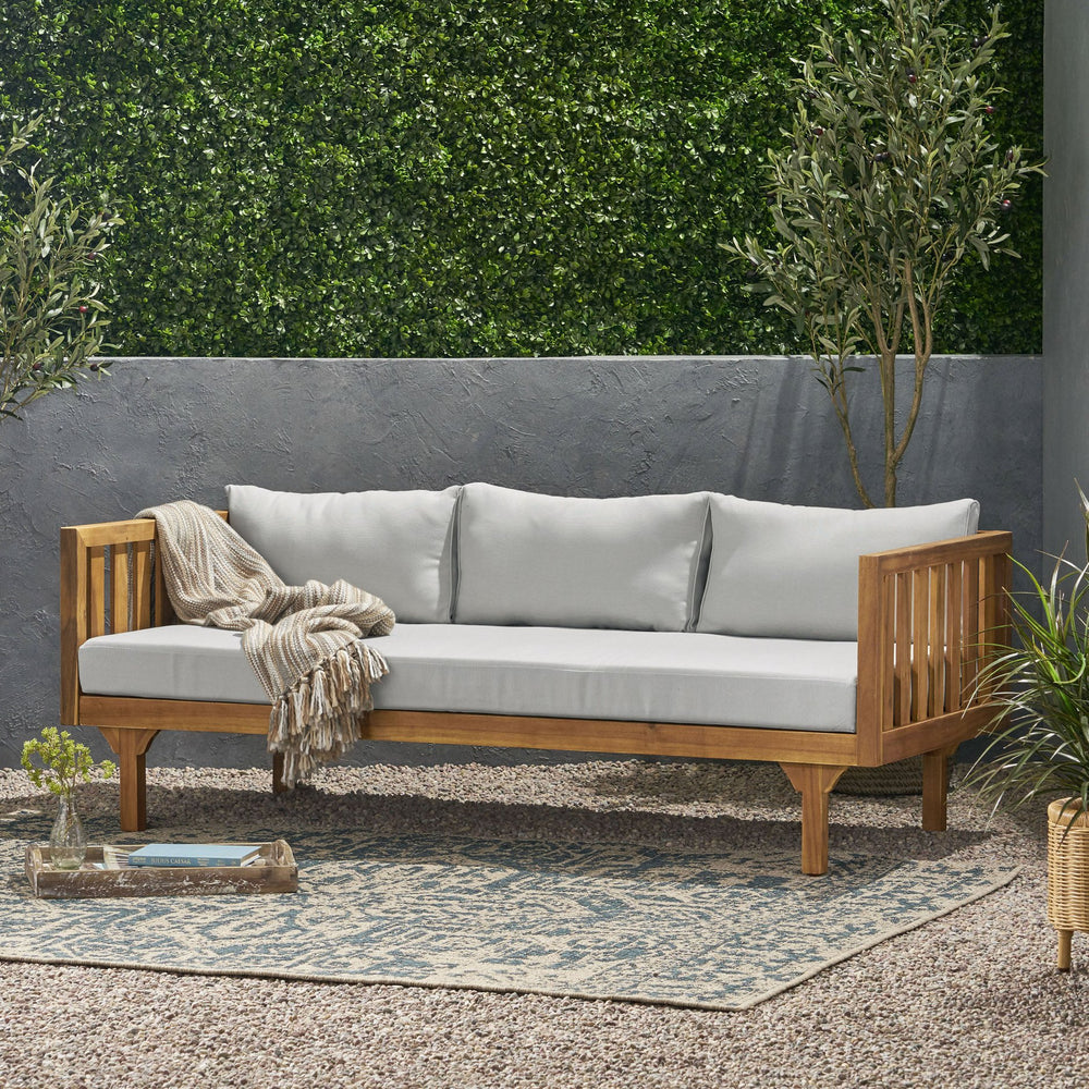 English Elm Christopher Knight Home® - Claremont 3 Seater Daybed – Elegant Teak Finish, Water-Resistant Cushions For Indoor & Outdoor Comfort 66327.00BGE