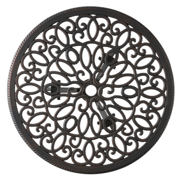 English Elm Charleston Cast Aluminum Outdoor Bistro Set Rust Resistant Copper Finish Patio Seating 50550.00COP