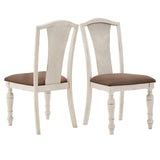 Forester Slat Back Solid Rubberwood Dining Chairs (Set of 2)