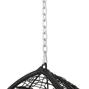 English Elm Christopher Knight Home® - CASTAIC Teardrop Hanging Chair with 8ft Chain — Durable PE Rattan, Water-Resistant Cushions, Cozy Lounging Grey+Black 70772.00