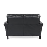 Christopher Knight Home® - Noble House - Lawton Contemporary Faux Leather Loveseat with Nailhead Trim