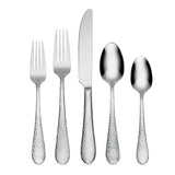 Oneida Tibet Hammered 45-Piece Stainless Steel Flatware Set, Service for 8