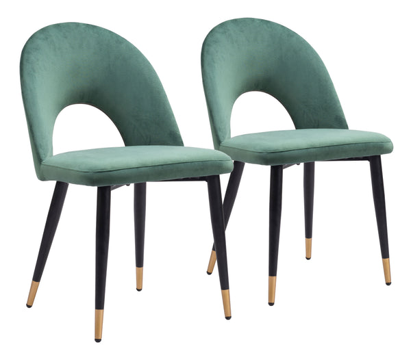 Menlo Dining Chair - Set of 2 Green 109875 Zuo Modern