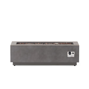 English Elm 40" Outdoor Propane Fire Pit 50000 Btu Powder Coated Iron Rectangular Patio Warmer 62836.00CONRT-50K_67760.00CONR