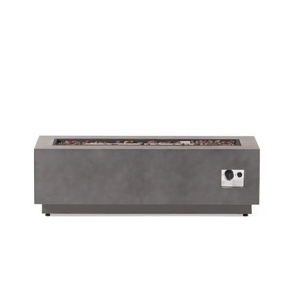 English Elm 40" Outdoor Propane Fire Pit 50000 Btu Powder Coated Iron Rectangular Patio Warmer 62836.00CONRT-50K_67760.00CONR