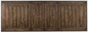 Hooker Furniture Rhapsody Grand Rectangle Dining Table With Scrolled Trestle Base, Reclaimed Walnut Rustic Finish, Seats 8–12 5070-75207