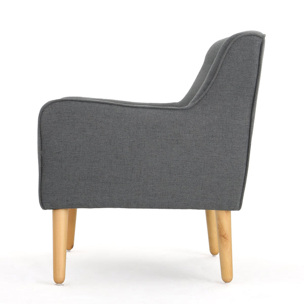 English Elm Arm Chair Tufted Mid-century Accent Seat with Rubberwood Legs for Living Room 60015.00CCL