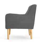 Christopher Knight Home® - Noble House - Felicity Mid Century Charcoal Fabric Arm Chair