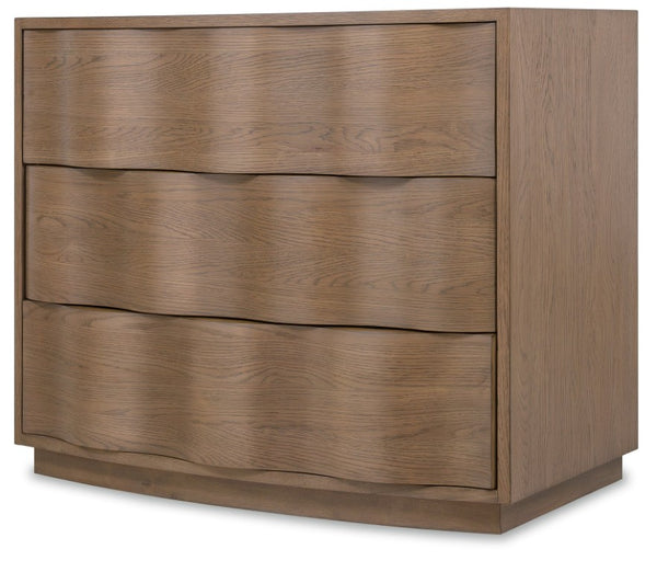 Hooker Furniture Sonnet Wren Light Oak Bow-Front Bachelor's Chest With 3 Push-Open Drawers, Lined Top Drawer, 36"W 6072-90017-85