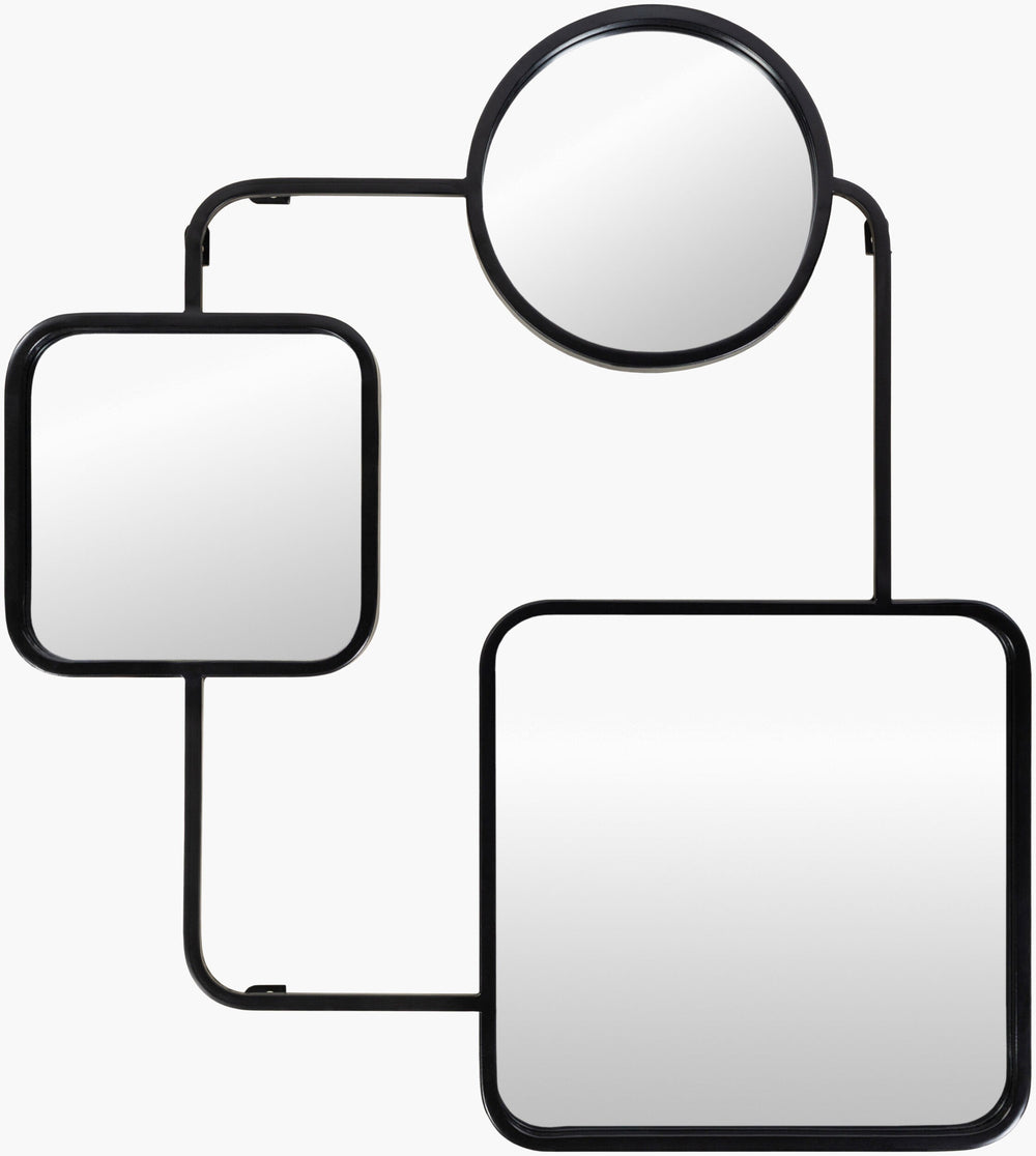 Surya Mattie 29"H X 25"W Accent Mirror - Modern Design To Elevate Your Home Decor With Timeless Charm Frame, Black Iron Tti001-2529