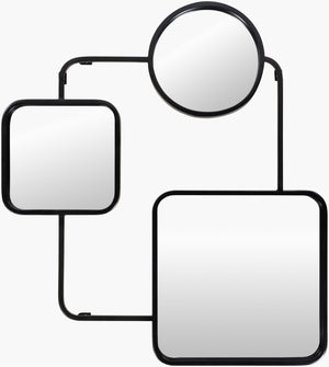 Surya Mattie 29"H X 25"W Accent Mirror - Modern Design To Elevate Your Home Decor With Timeless Charm Frame, Black Iron Tti001-2529