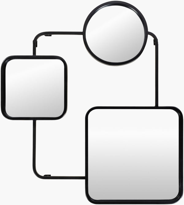 Surya Mattie 29"H X 25"W Accent Mirror - Modern Design To Elevate Your Home Decor With Timeless Charm Frame, Black Iron Tti001-2529