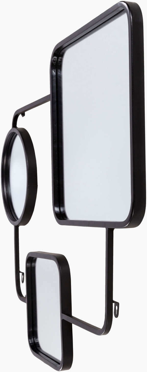 Surya Mattie 29"H X 25"W Accent Mirror - Modern Design To Elevate Your Home Decor With Timeless Charm Frame, Black Iron Tti001-2529