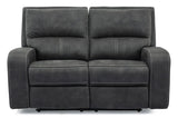 Parker House Polaris - Slate Power Reclining Sofa And Loveseat Dark Grey 100% Polyester (W) Mpol-32ph-sla