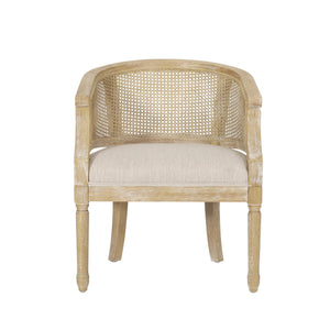 English Elm Christopher Knight Home® - ACCENT Chair French Country Club Accent Chair with Cane Webbing, Weathered Wood, Plush Foam Seat 71062.00BGE
