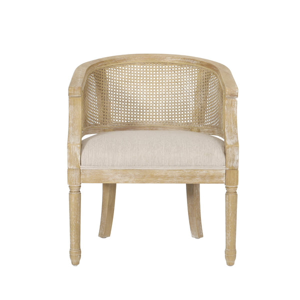 English Elm Christopher Knight Home® - ACCENT Chair French Country Club Accent Chair with Cane Webbing, Weathered Wood, Plush Foam Seat 71062.00BGE