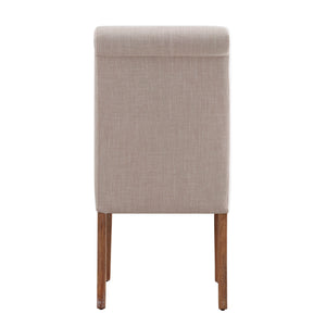 Homelegance By Top-Line Hazel Slipcovered Rolled Back Parsons Chairs (Set of 2) Light Natural Wood