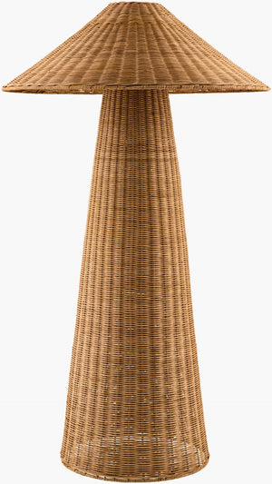 Surya Tuturano Woven Rattan Floor Lamp Organic Sculptural Shade for Bohemian Living Spaces TTR-001