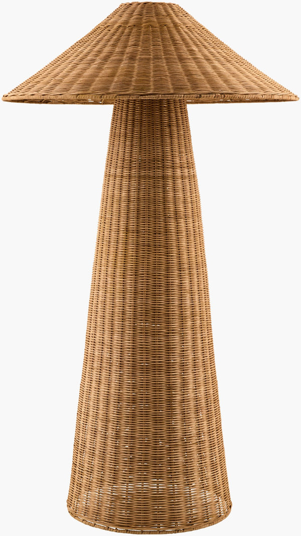 Surya Tuturano Woven Rattan Floor Lamp Organic Sculptural Shade for Bohemian Living Spaces TTR-001
