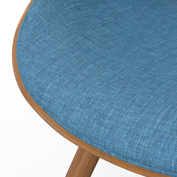 English Elm Malden Bentwood Dining Chair - Stylish Blue Upholstered Seat For Mid-Century Modern Homes B136P158899