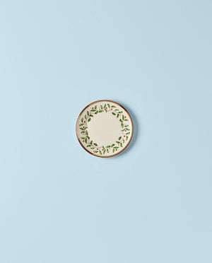 Lenox Holiday Bread Plate Red & Green, IVORY PORCELAIN 146504020