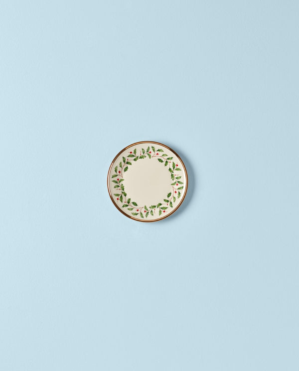 Lenox Holiday Bread Plate Red & Green, IVORY PORCELAIN 146504020