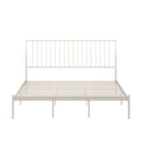 Homelegance By Top-Line Dante Metal Platform Bed with Curved Metal Headboard White Metal