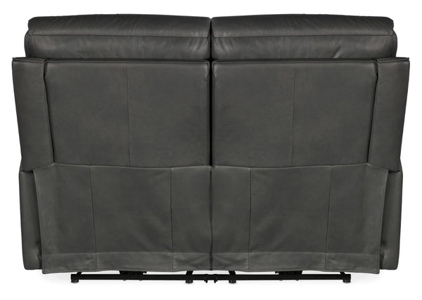 Hooker Furniture Lyra Semi-Aniline Leather Zero-Gravity Loveseat With Power Headrest, Lumbar, Usb, Cupholder Medium Gray SS608-PHZL2-093