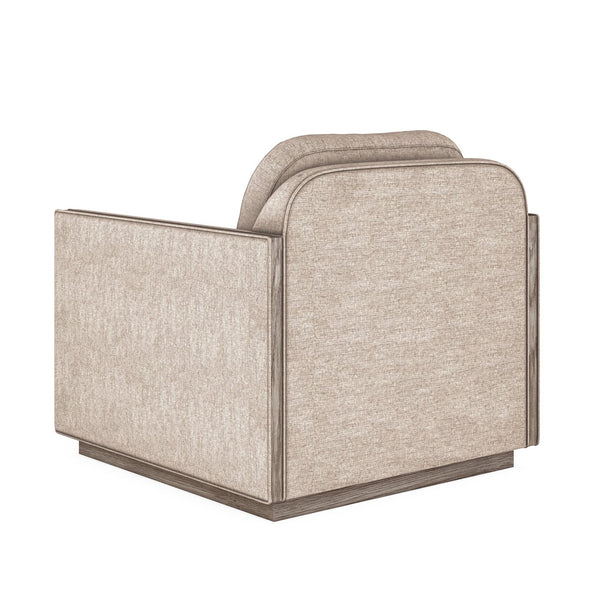 A.R.T. Furniture Bastion Lounge Chair In Mink Finish - Contemporary Design With Silvery Chenille Blend Fabric Comfort  Parrwood Frame In The Mink Finish 763503-5354