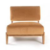 VIG Furniture Modrest Tucker - Mid-Century Modern Camel Velvet + Chestnut Accent Chair VGRH-RHS-AZHT05-TAN