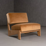 VIG Furniture Modrest Tucker - Mid-Century Modern Camel Velvet + Chestnut Accent Chair VGRH-RHS-AZHT05-TAN