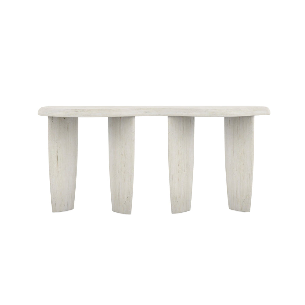A.R.T. Furniture Ashlar Console Table - Coastal Modern Design With Amorphic Top & Unique Cast Resin Legs In Bisque Finish Beige Parawood Solids,Birch Veneers,Resin 333394-2250