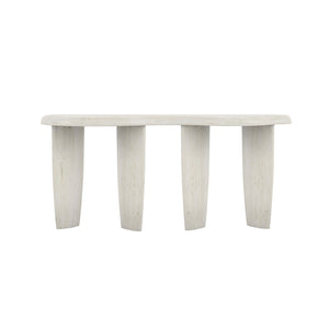 A.R.T. Furniture Ashlar Console Table - Coastal Modern Design With Amorphic Top & Unique Cast Resin Legs In Bisque Finish Beige Parawood Solids,Birch Veneers,Resin 333394-2250
