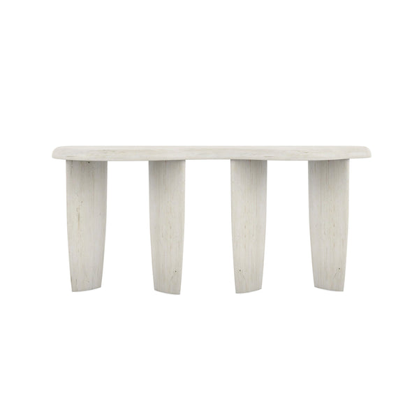 A.R.T. Furniture Ashlar Console Table - Coastal Modern Design With Amorphic Top & Unique Cast Resin Legs In Bisque Finish Beige Parawood Solids,Birch Veneers,Resin 333394-2250