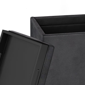 English Elm Rockwood Cube Storage Ottoman With Flip-Top Tray - Stylish, Versatile Seating & Hidden Storage Solution B136P159095-GIGA