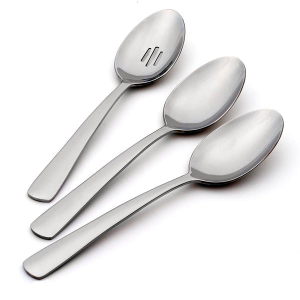 Lenox Oneida Aptitude Everyday Flatware Serving Spoons, Set of 3 Metallic, STAINLESS METAL H084003F
