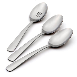 Lenox Oneida Aptitude Everyday Flatware Serving Spoons, Set of 3 Metallic, STAINLESS METAL H084003F