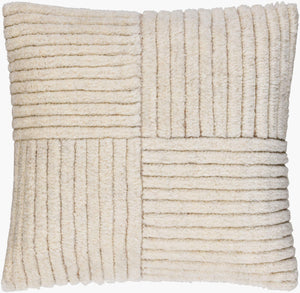 Surya Tunisia Modern Accent Pillow - 18"X18" Cotton-wool Blend, Elegant Home Decor, Easy Care Design Ivory Wool,Cotton,Cotton Tui001-1818d